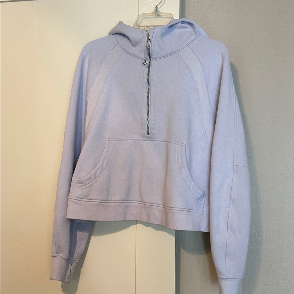 Lululemon Scuba 1/4 zip hoodie cropped in light blue